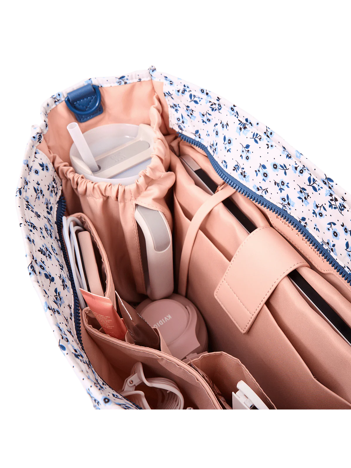 On The Go Tote Blue Floral