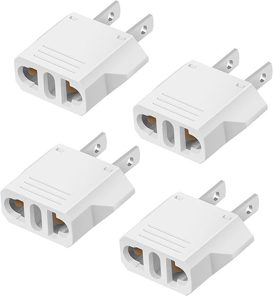 4-Pack 220V to 110V Adapter Plug Converter