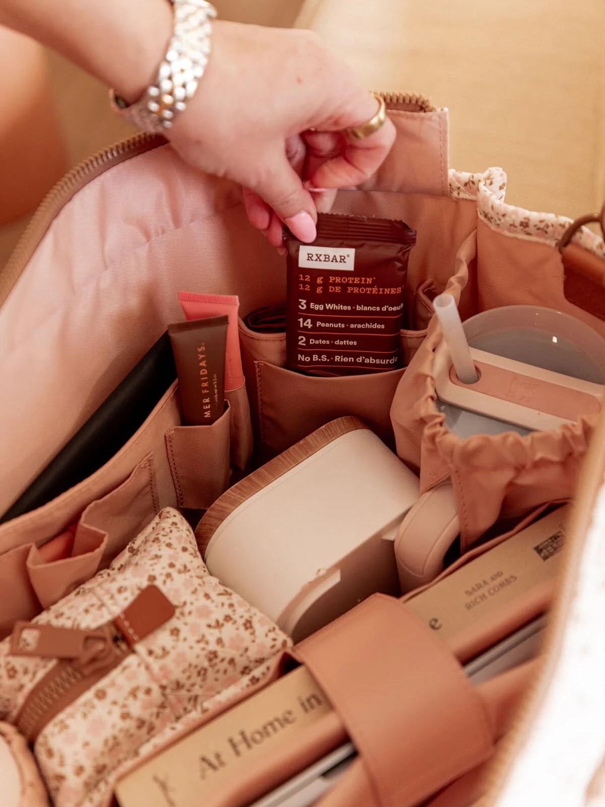 On The Go Tote Brown Floral