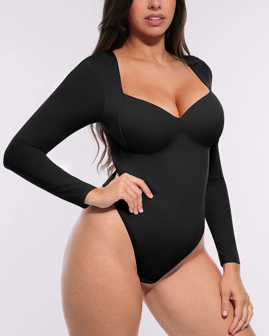 Bare Essentials™ AirSlim® Long Sleeve Thong Bodysuit