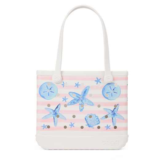 Baby Bogg Bag - Pink Stripes & Blue Shells