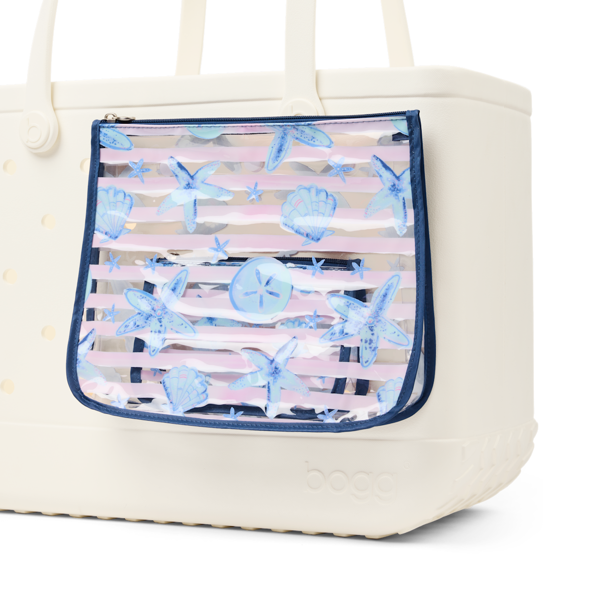 Decorative Insert - Pink Stripes & Blue Shells