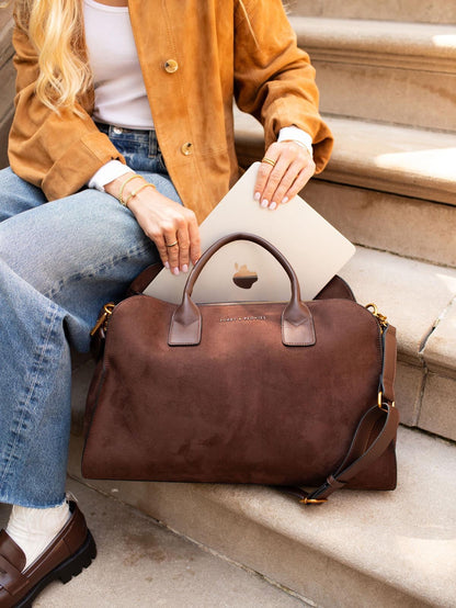 Uptown Tote Suede Espresso