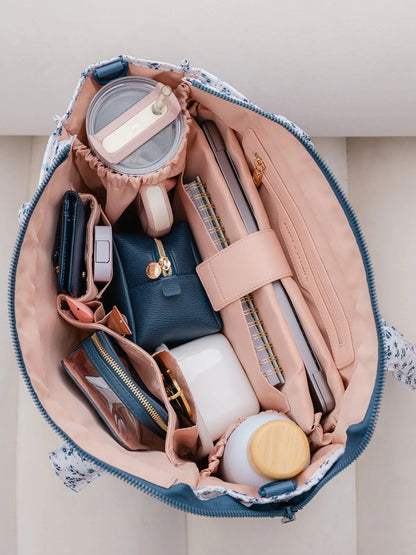 On The Go Tote Blue Floral