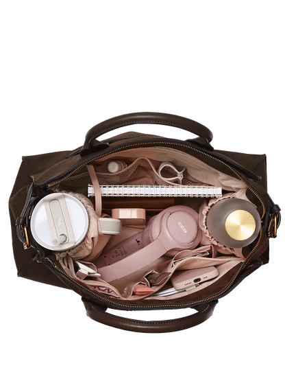 Uptown Tote Suede Espresso