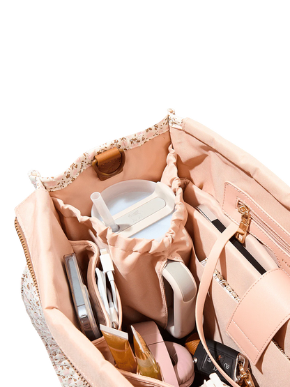 On The Go Tote Brown Floral