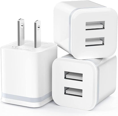 Mini Dual USB Wall Charger | Portable Fast Charging 35x31x30mm