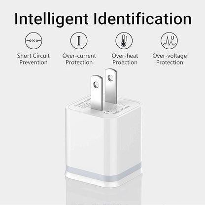 Mini Dual USB Wall Charger | Portable Fast Charging 35x31x30mm