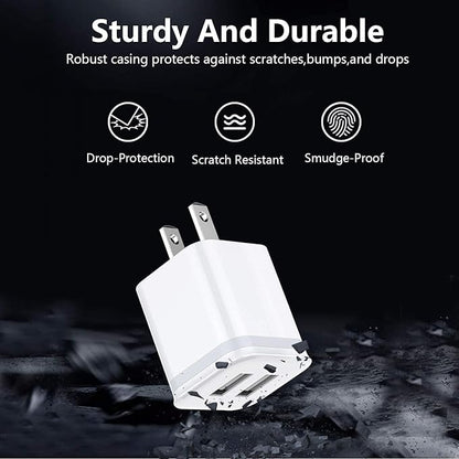 Mini Dual USB Wall Charger | Portable Fast Charging 35x31x30mm