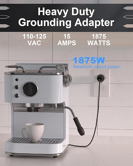 Portable 3 Prong to 2 Prong Outlet Adapter, Fireproof 392℉ 3-2 Prong Adapter Converter, Heavy Duty Wall Plug Adapter for Household Appliances Industrial, 1875W Max, 4 Packs