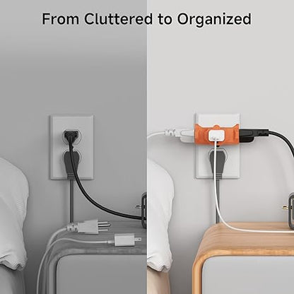 3-Pack 3 Way Plug Adapter 15A 1875W, 3 Prong 3 Outlet Adapter, Power Splitter Plug Outlet, 3 Way Electrical Splitter, Multicolored (White, Gray, Orange)