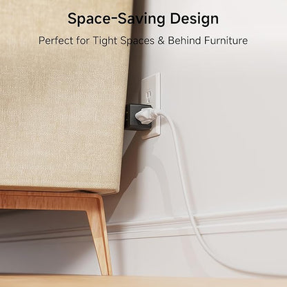 3-Pack 3 Outlet Wall Adapter (Grounded Cube Tap, Outlet Splitter, 3 Way Plug Adapter, 3-Prong Power Splitter), Black