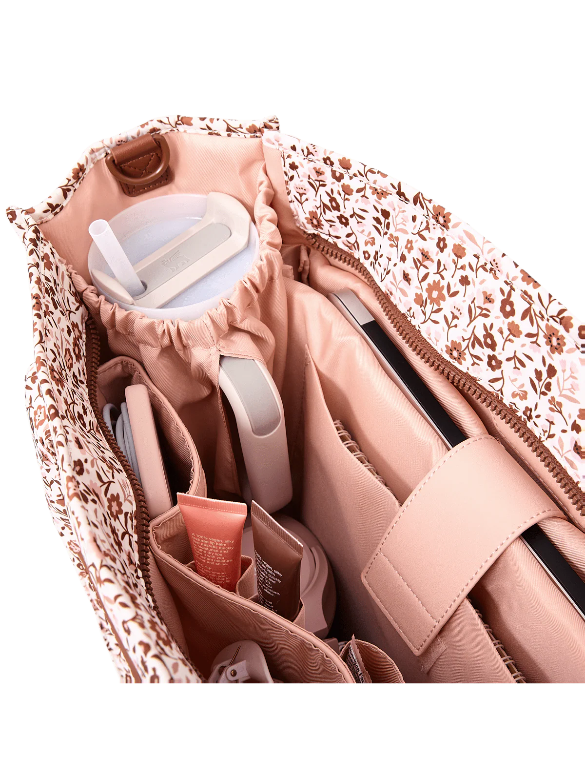 On The Go Tote Fall Brown Floral