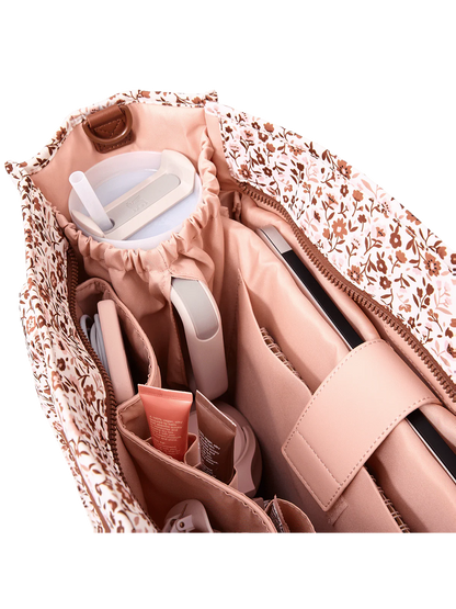 On The Go Tote Fall Brown Floral