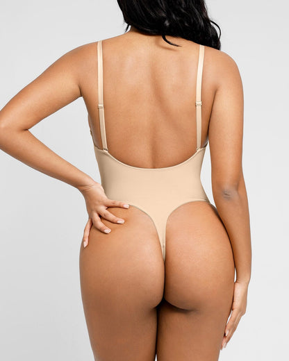 Bare Essentials™ AirSlim® Backless U Plunge Thong Bodysuit