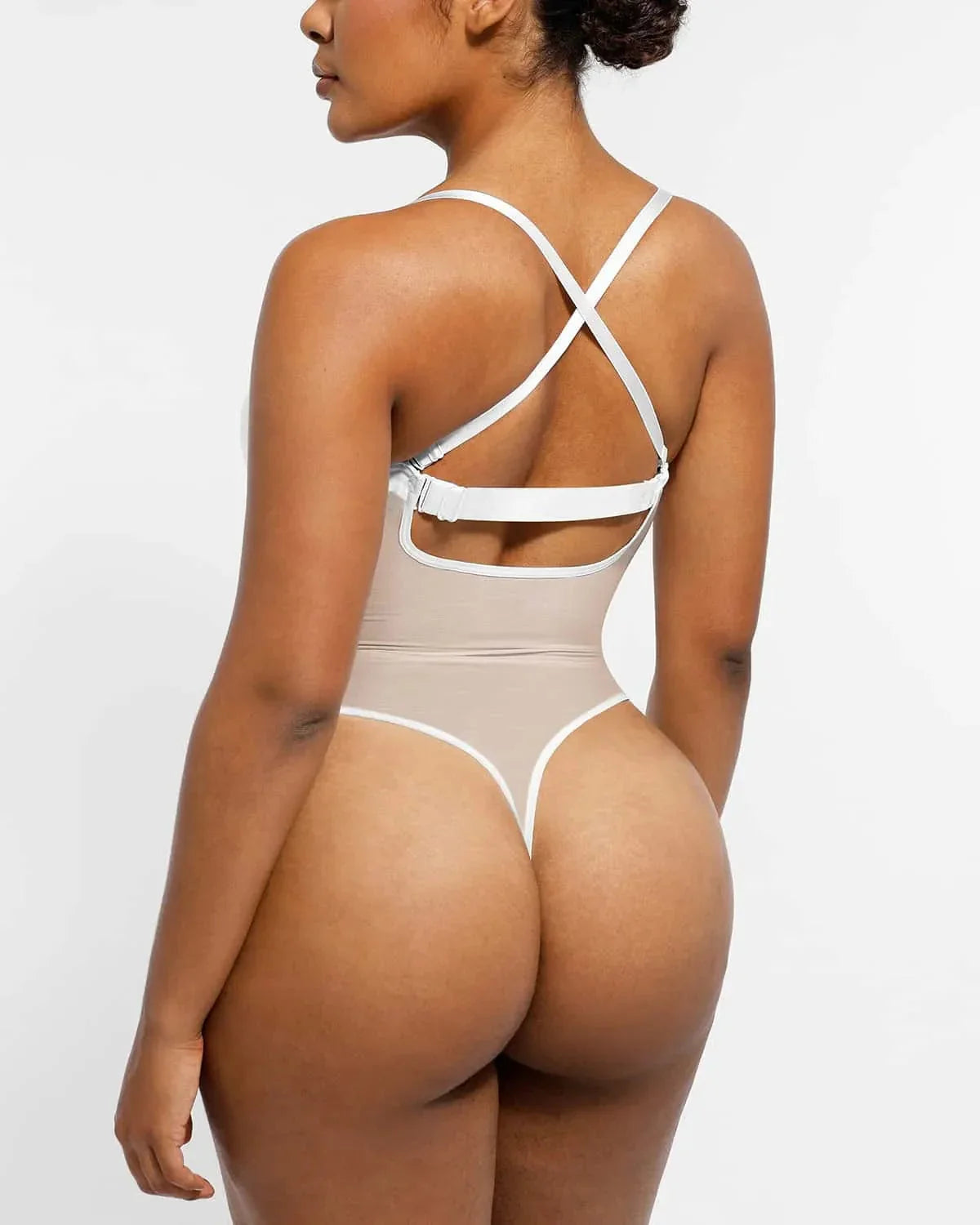 BOOT-YEAH™ MeshSmooth™ Deep Plunge Low-Back Thong Bodysuit