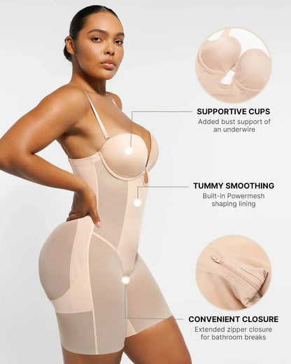 BOOT-YEAH™ MeshSmooth™ Deep Plunge Bodysuit