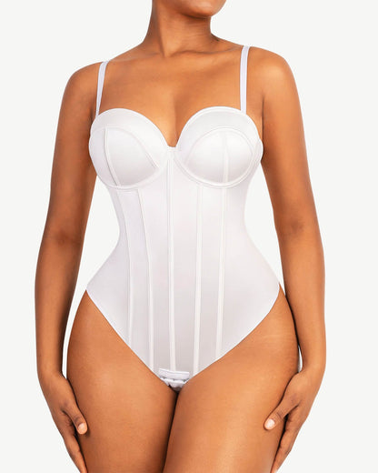 Bare Essentials™ AirSlim® Retro-style Cupped Bra-free Thong Bodysuit