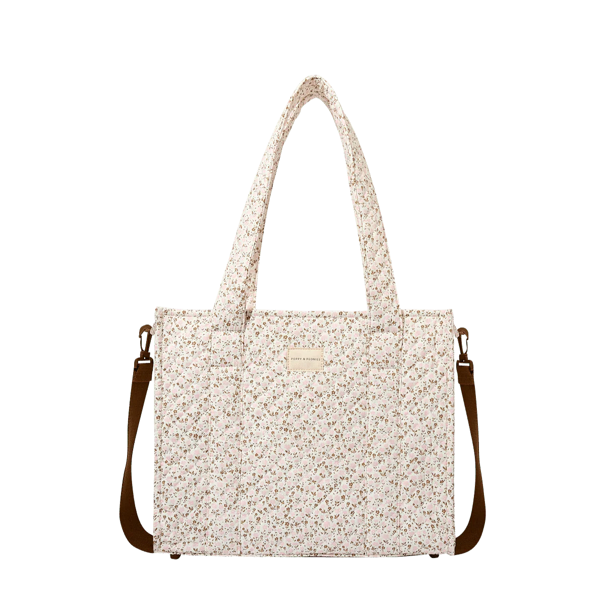 On The Go Tote Brown Floral
