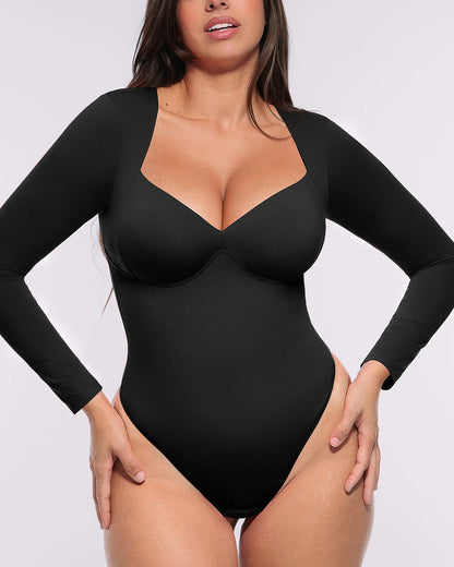 Bare Essentials™ AirSlim® Long Sleeve Thong Bodysuit