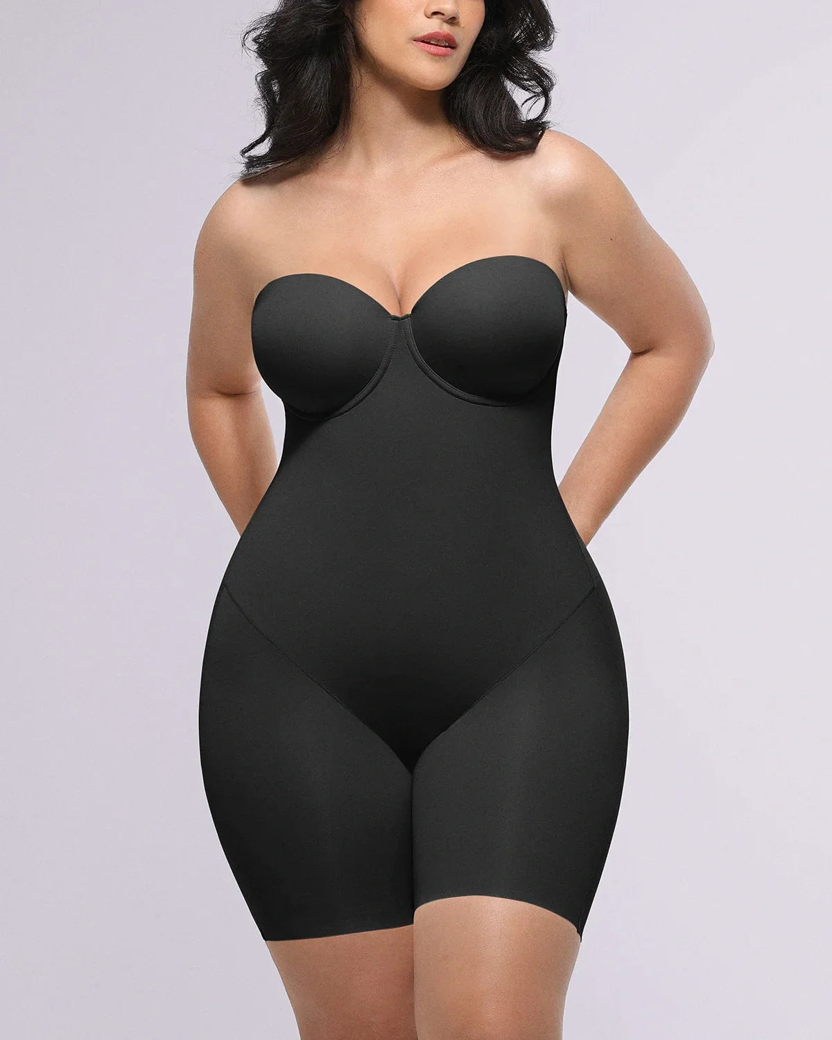 Bare Essentials™ AirSlim® Strapless Mid Thigh Bodysuit