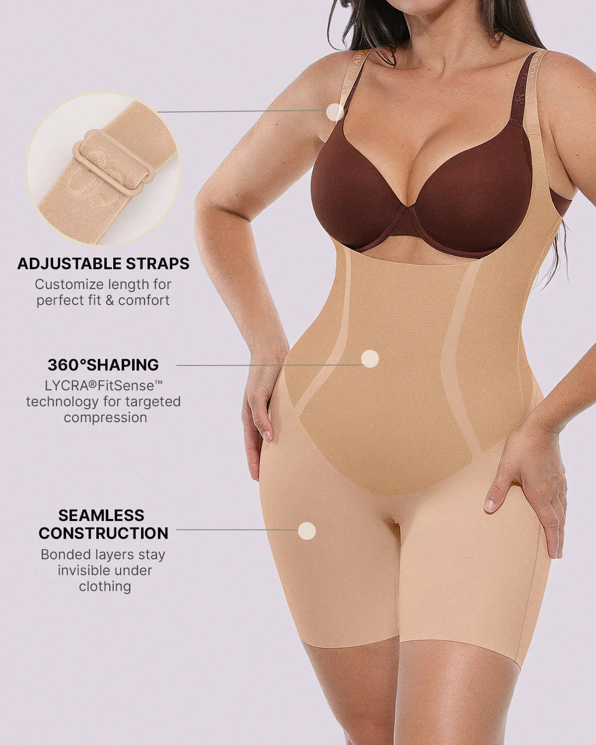 INNER ARMOR™ LYCRA®FitSense™ Open Bust Full Bodysuit