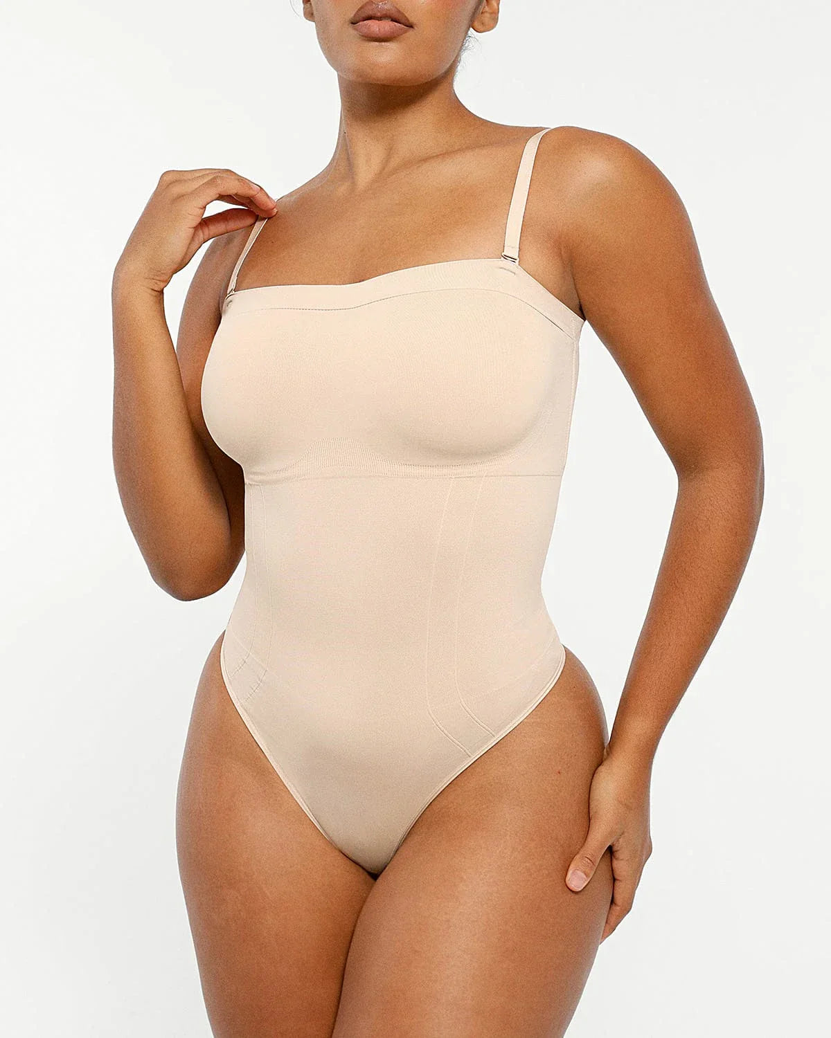 Bare Essentials™ Skin Flow™ Strapless Sculpt Thong Bodysuit