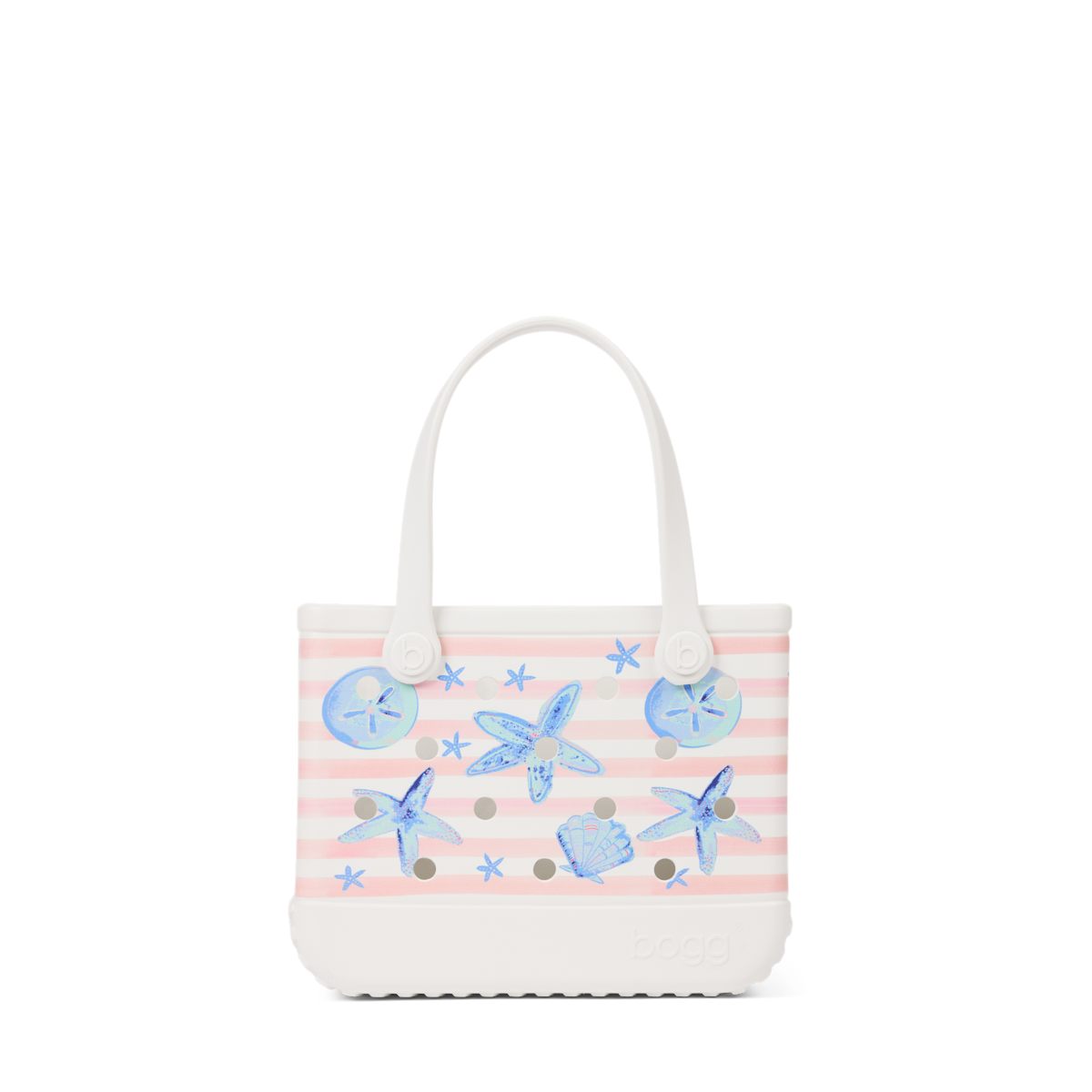 Bitty Bogg Bag - Pink Stripes & Blue Shells