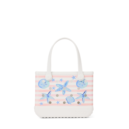 Bitty Bogg Bag - Pink Stripes & Blue Shells