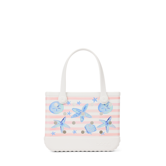 Bitty Bogg Bag - Pink Stripes & Blue Shells