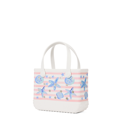 Bitty Bogg Bag - Pink Stripes & Blue Shells
