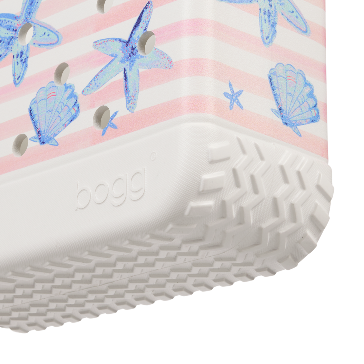 Bitty Bogg Bag - Pink Stripes & Blue Shells