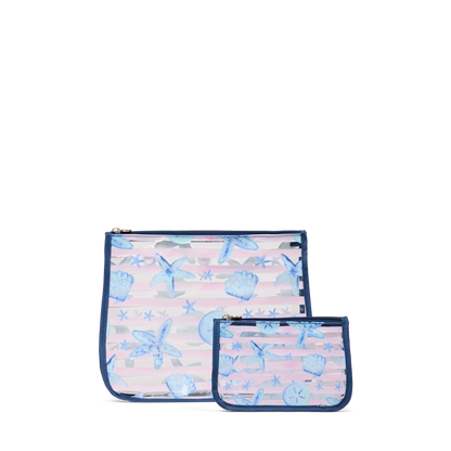 Decorative Insert - Pink Stripes & Blue Shells